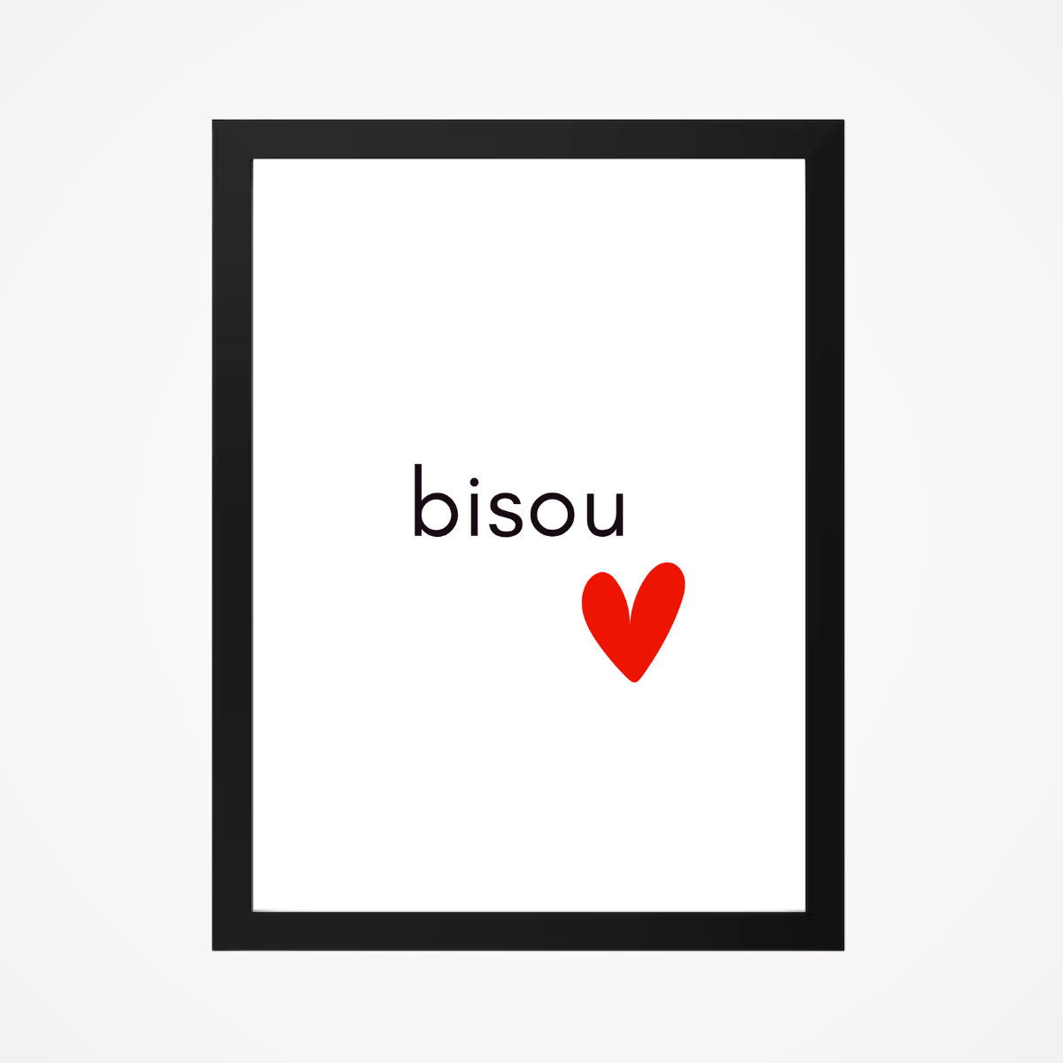 Affiche "bisou coeur"