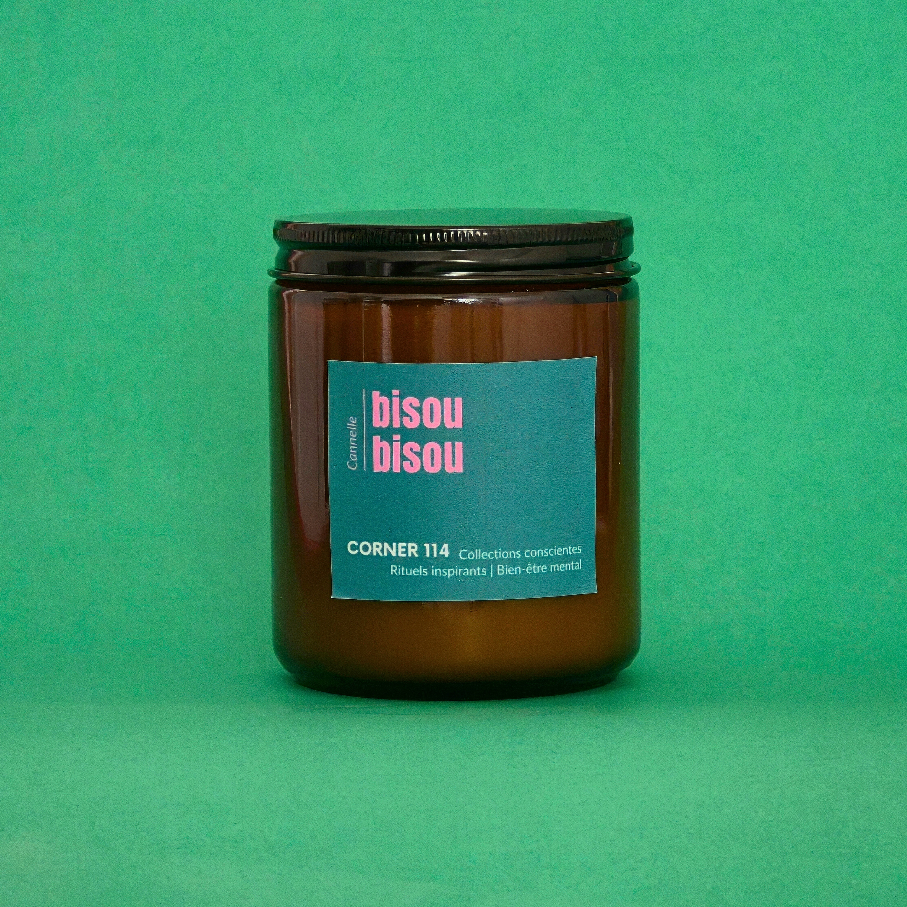 Bougie "Bisou Bisou" Cire naturelle · Cannelle