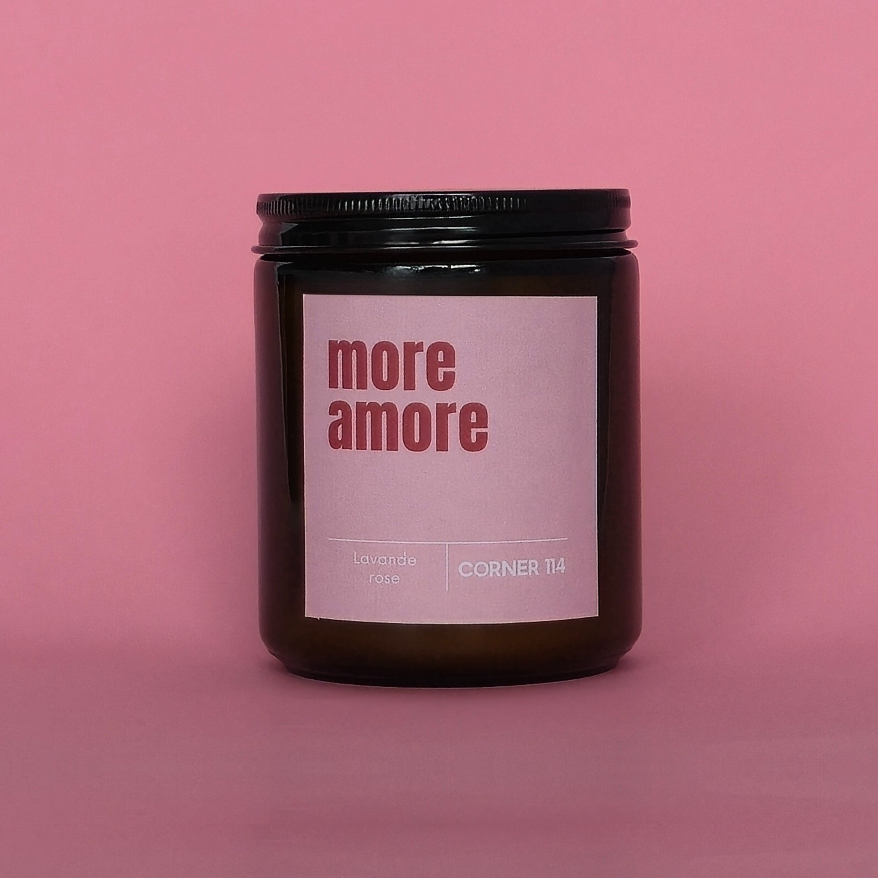 Bougie "More Amore" Cire naturelle · Lavande Rose