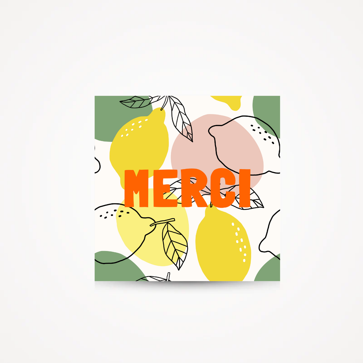 Carte "MERCI" - Orange & Citrons