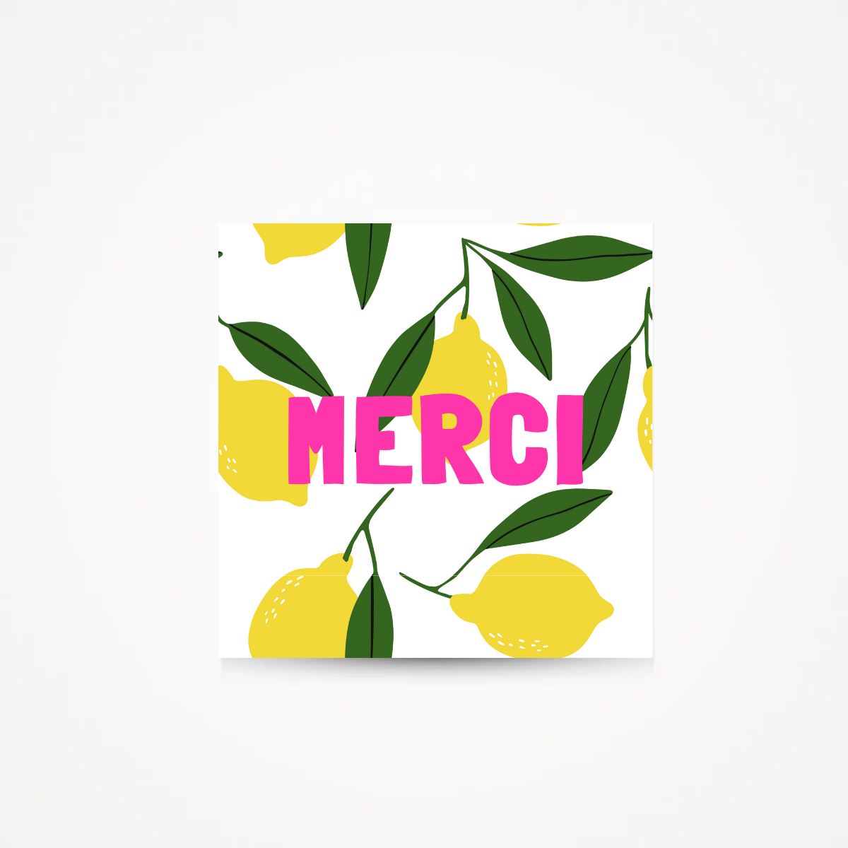 Carte "MERCI" - Rose & Citrons