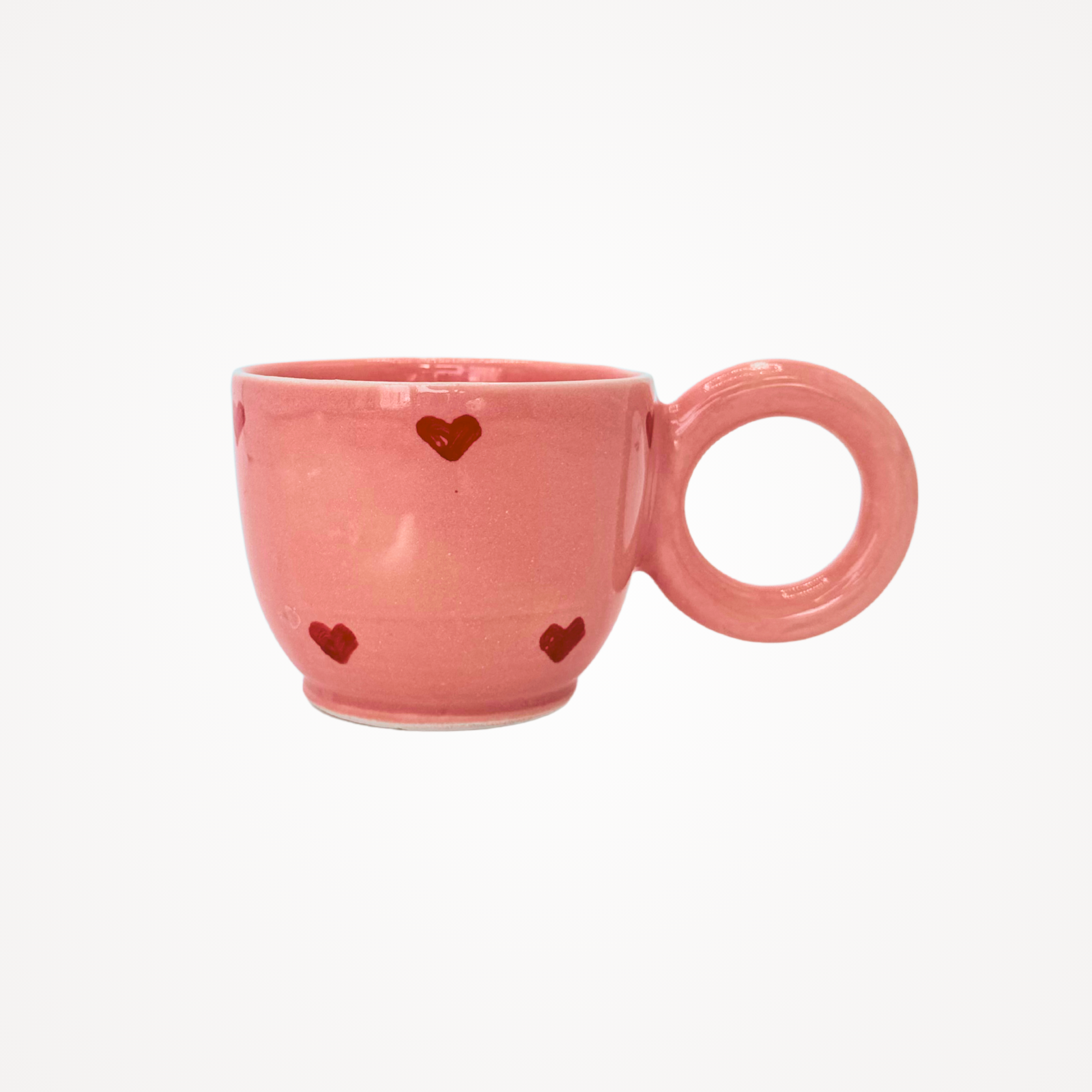 Tasse céramique · Rose & cœurs