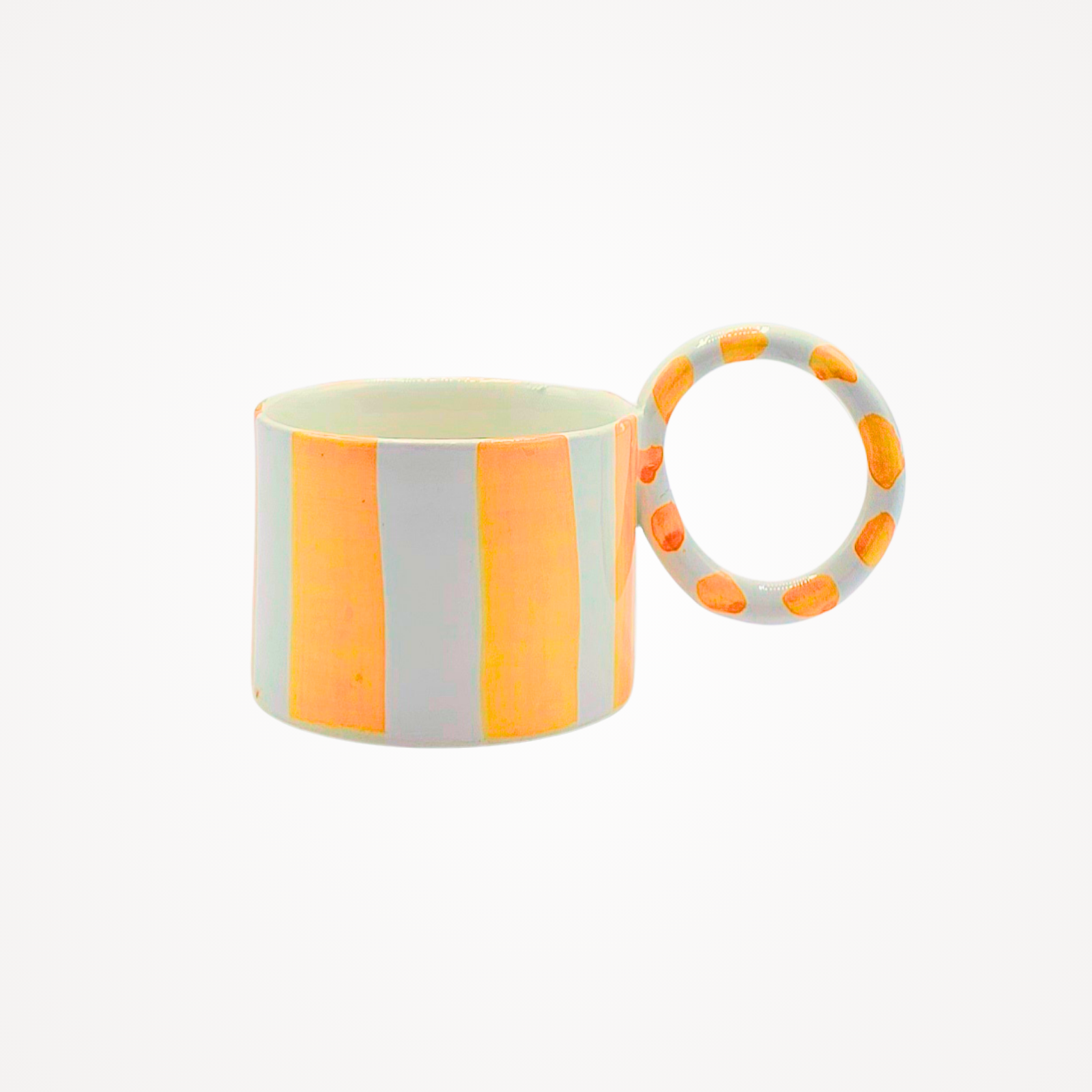 Tasse céramique · Rayée jaune et blanc