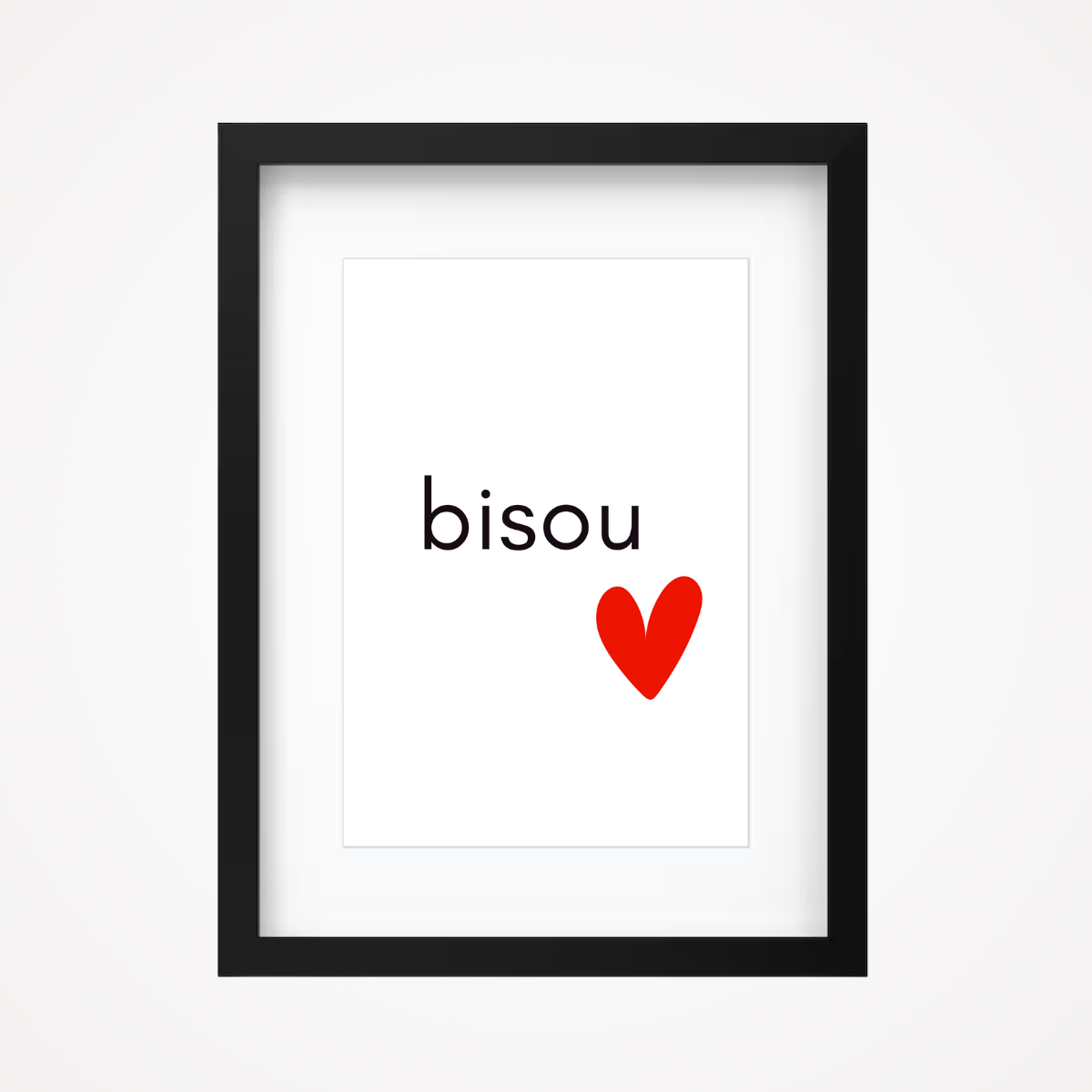 Affiche "bisou coeur"