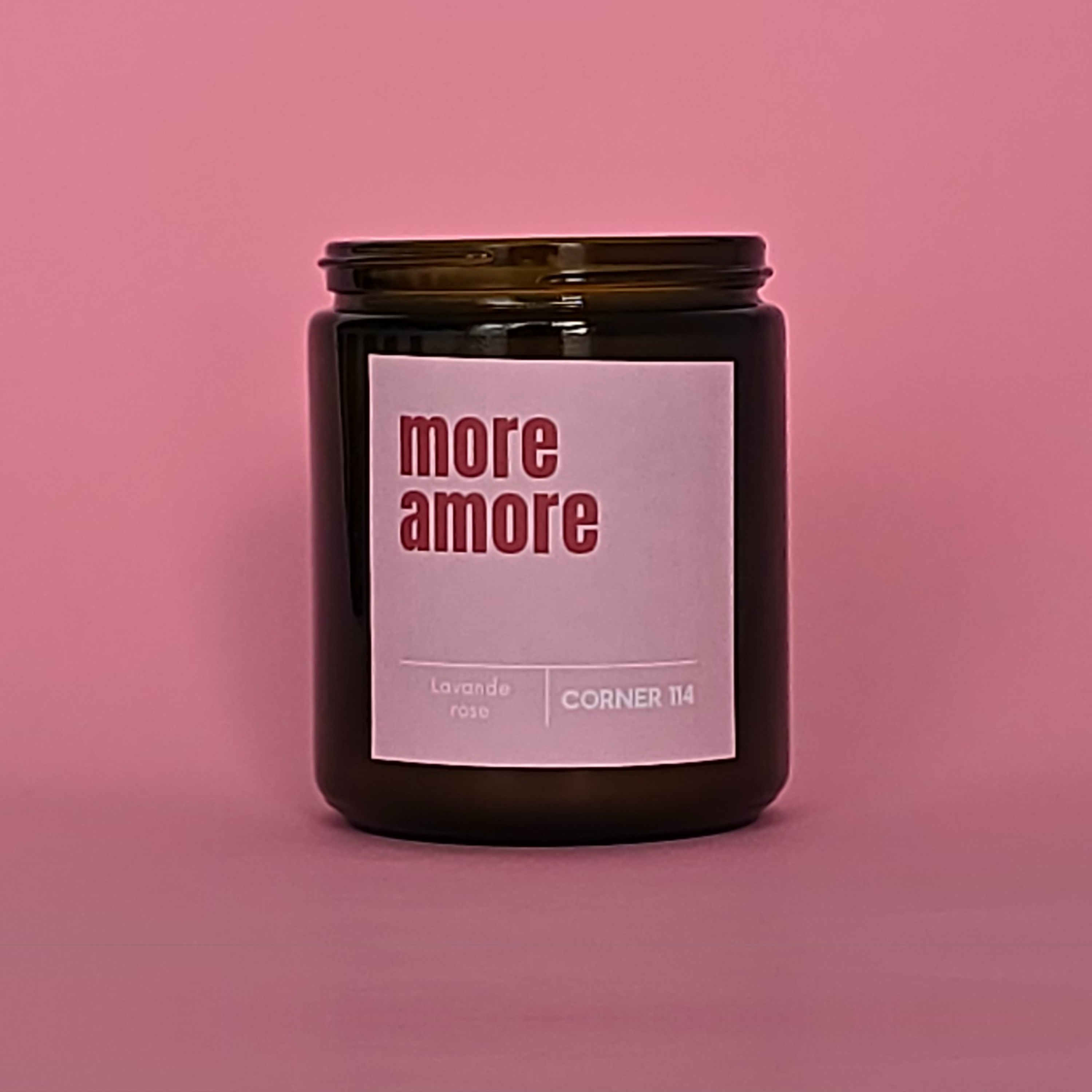 Bougie "More Amore" Cire naturelle · Lavande Rose
