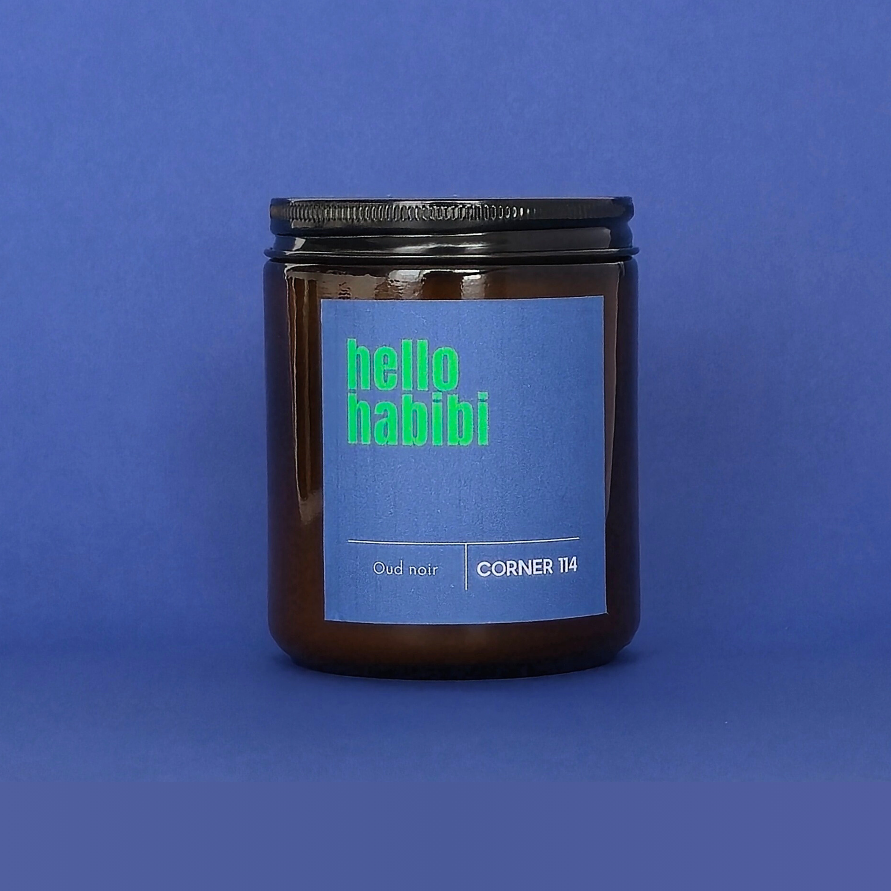 Bougie "Hello Habibi" Cire naturelle · Oud Noir