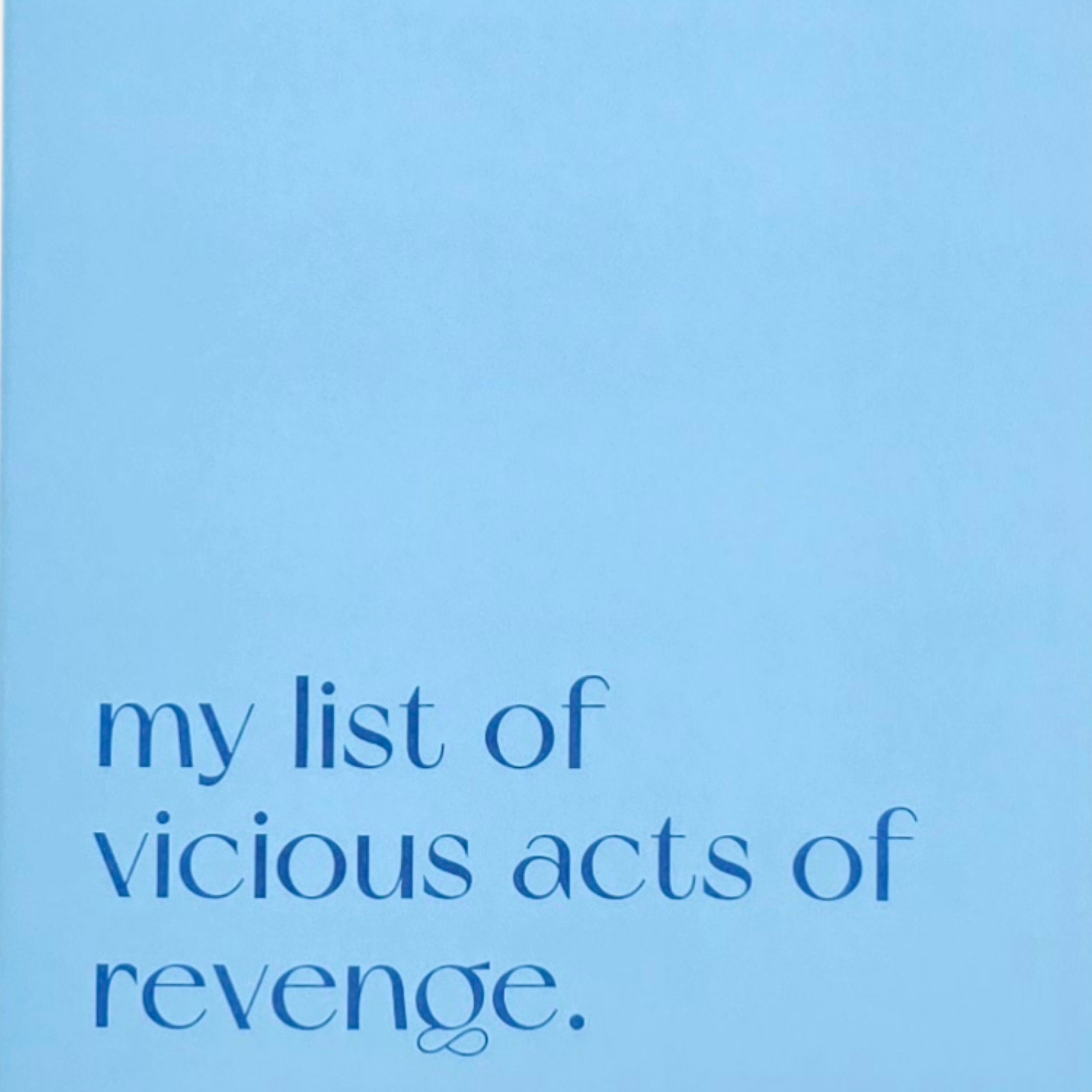 Carnet A5 40 pages · My list of vicious acts of revenge
