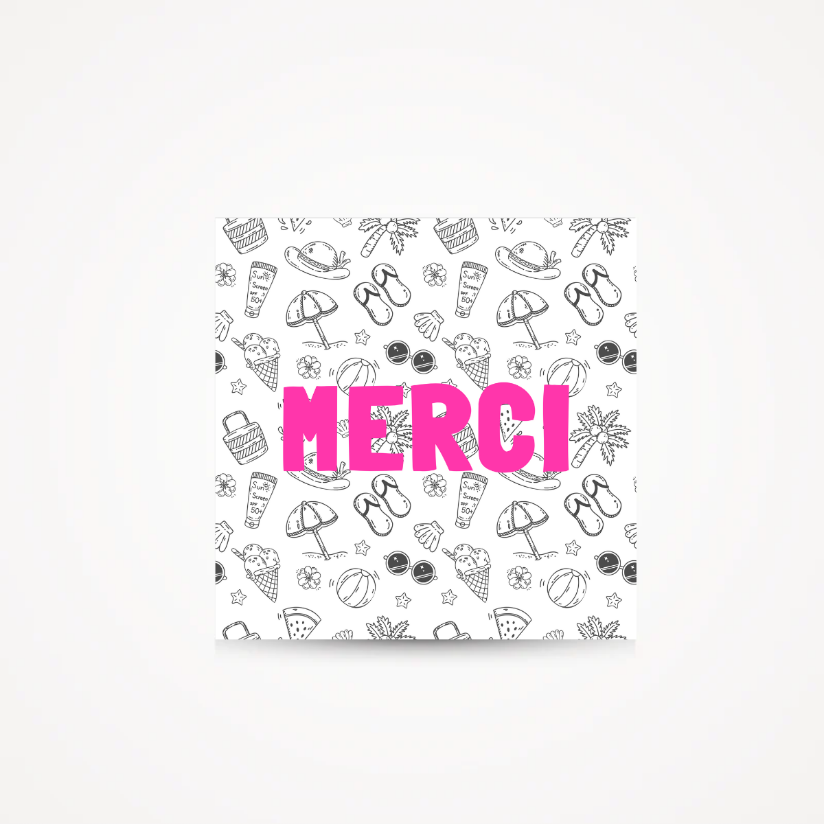 Carte "MERCI" - Vacances