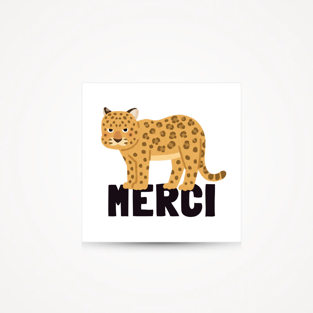 Carte "MERCI" - Léopardeau