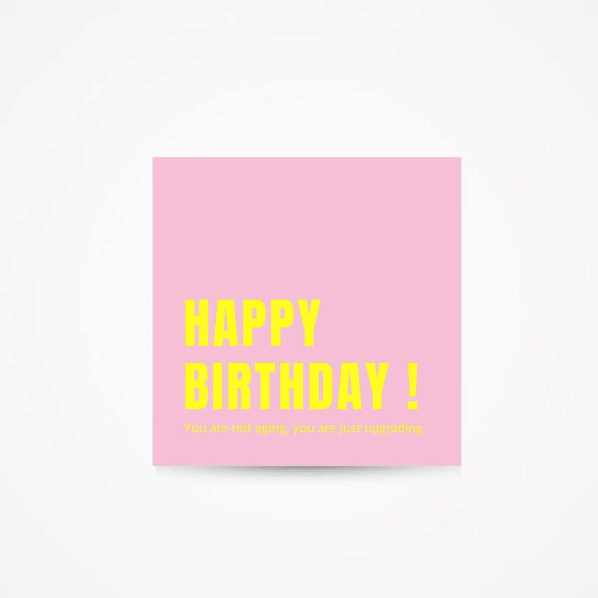 Carte "happy birthday" · Rose & jaune fluo