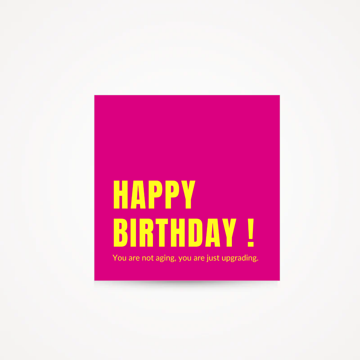 Carte "happy birthday" · Fuschia & jaune fluo