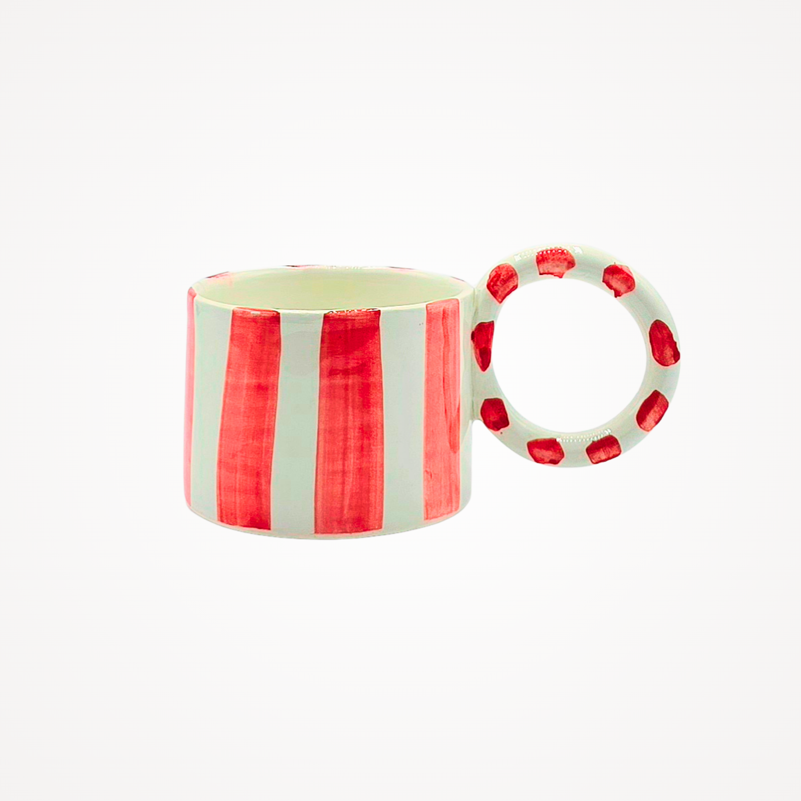 Tasse céramique · Rayée rouge et blanc