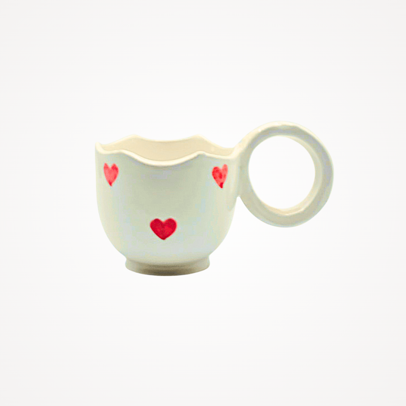 Tasse céramique · blanche & cœurs