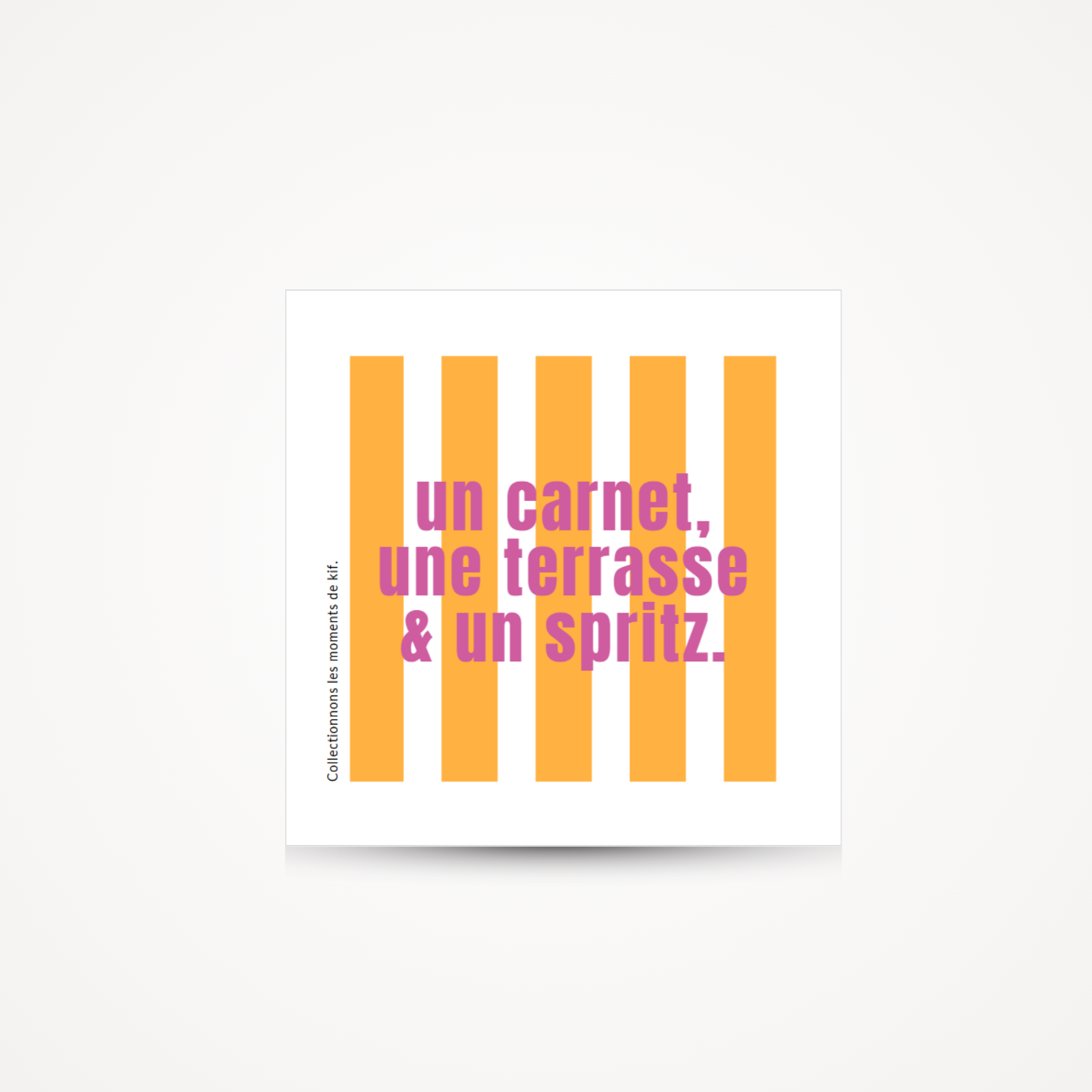 Carte "Carnet, terrasse, spritz"