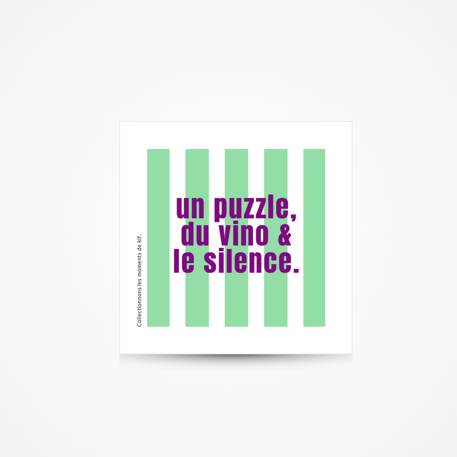 Carte "Puzzle, vino, silence"