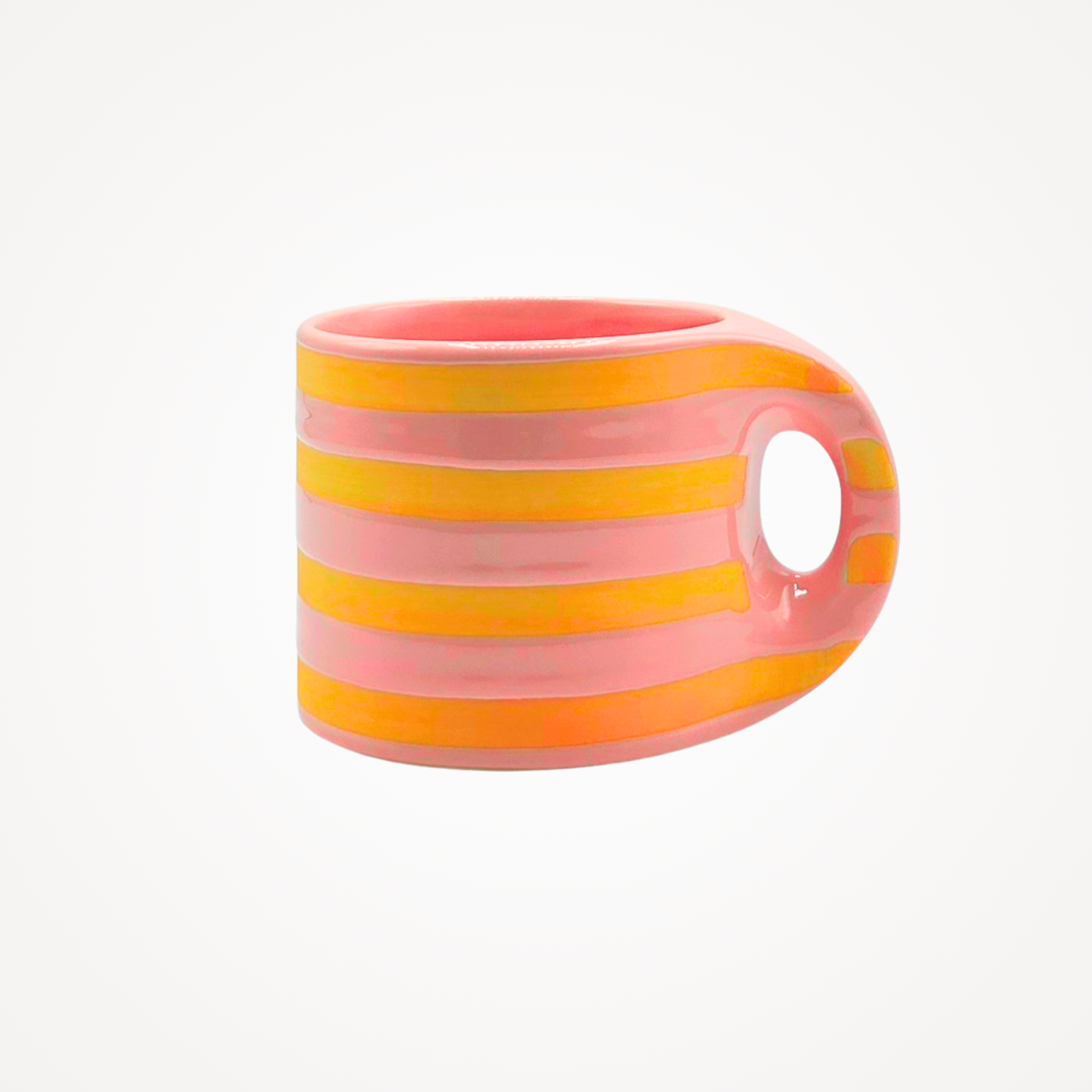Tasse XL · Rayée Rose & Orange