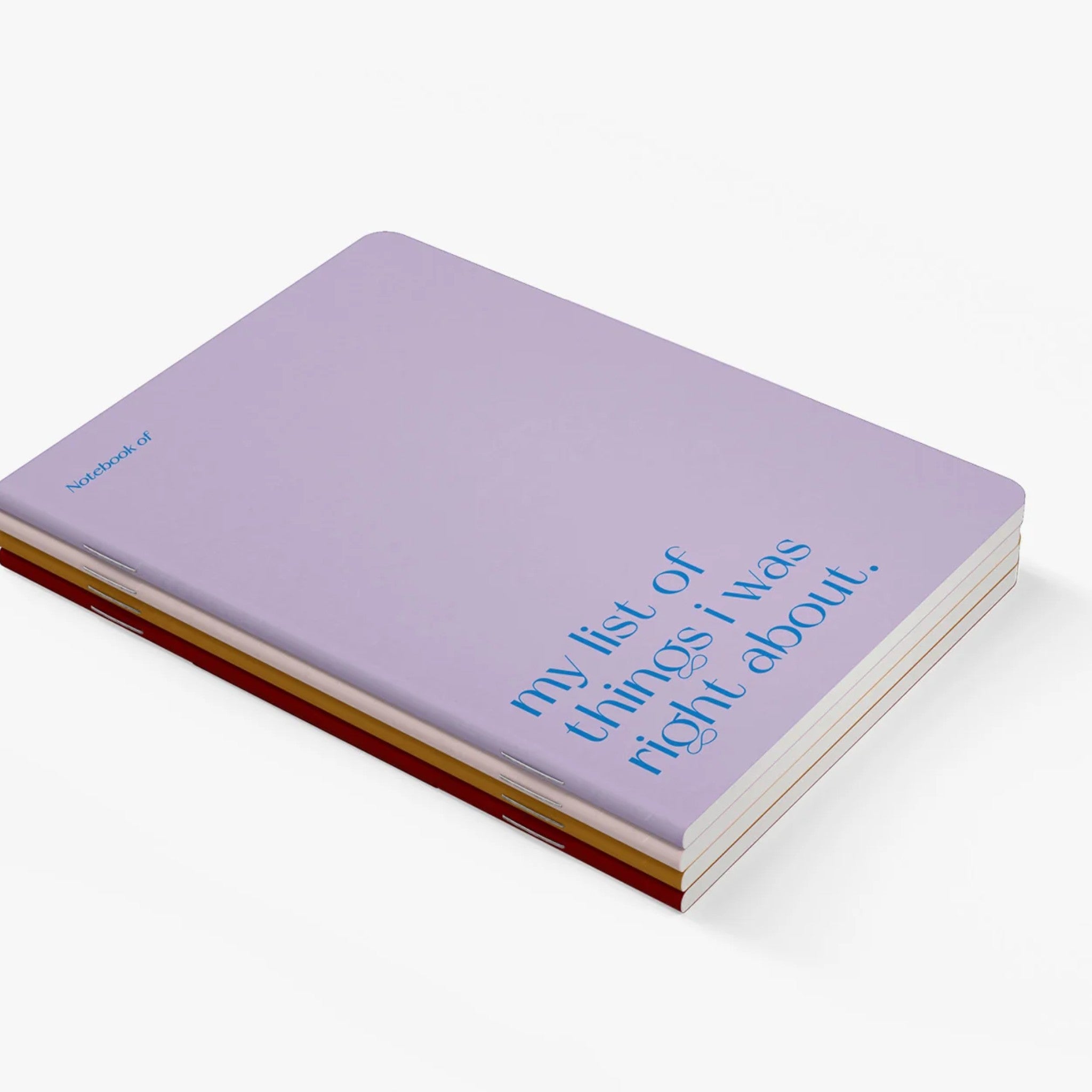 Carnet A5 40 pages · My list of things I was right about